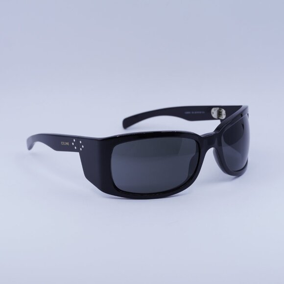 Celine CL40290I 01A Sunglasses Black Geometric Frame, Smoke Lenses main image 4